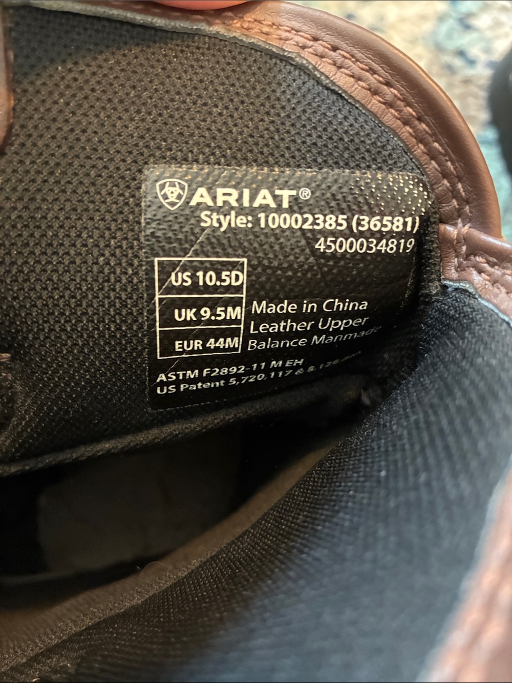 Ariat Brown men’s 10.5 D Leather Pull-On Waterproof Work Boots cowboy - Picture 5 of 12